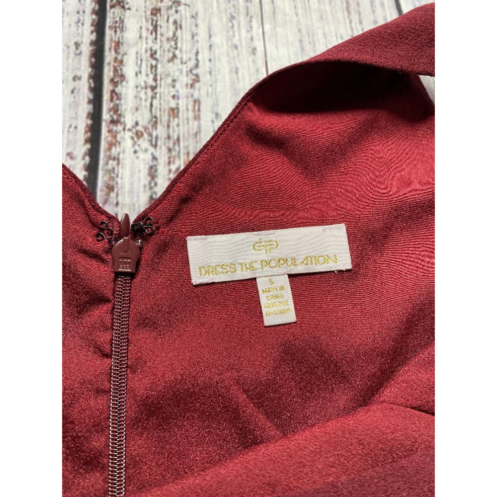 Dress the Population Sam Shirred Burgundy Elegant Jumpsuit NWOT Small - Picture 6 of 8